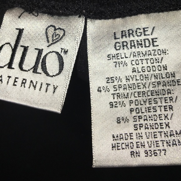 Maternity Dress Pants Full Panel Black by Duo - Picture 2 of 3